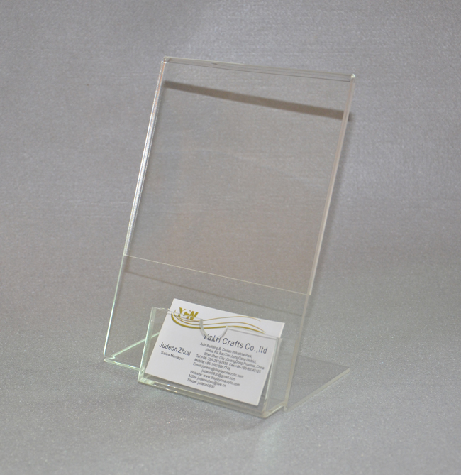 Acrylic Menu Display With Brochure Holder